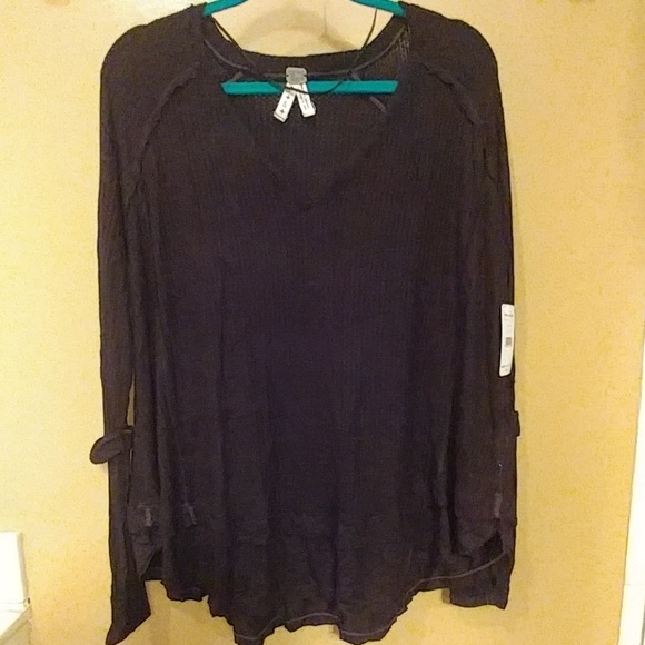 NWT Free People Black Thermal - Picture 2 of 4